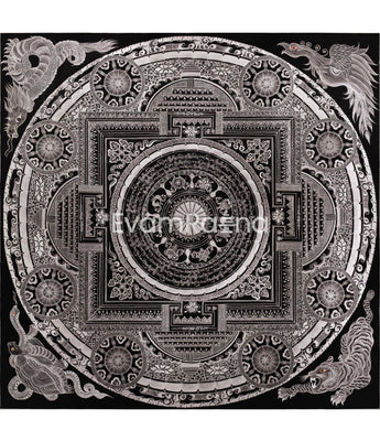 Ashtamangala Mantra Mandala | High Quality Giclee Canvas Print