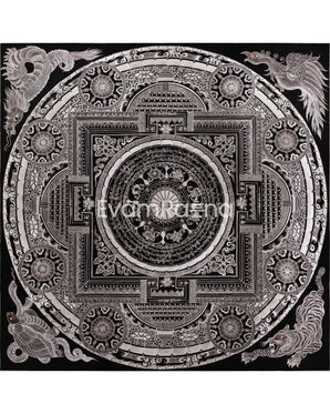 Ashtamangala Mantra Mandala | High Quality Giclee Canvas Print