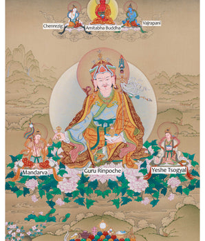 Vajrayana Buddhism Guru Rinpoche Thangka | Exclusive Tibetan Padmasambhava Artwork