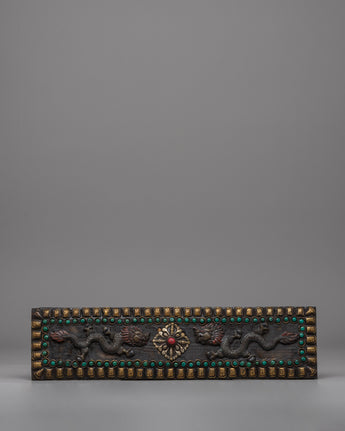 Handcrafted Tibetan Book Cover with Dragon Motif