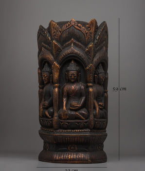 Handcrafted Shakyamuni Buddha Bodhi Wood Statue | A Sacred Buddhist Sculpture