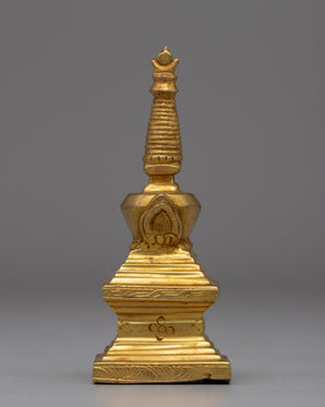 Elegant Gold-Plated Copper Stupa