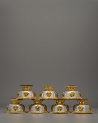 Handcrafted Silver Body and Gold-Plated Offering Bowls