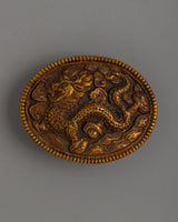 Gold-plated Tibetan Dragon Buckle Handcrafted From Copper
