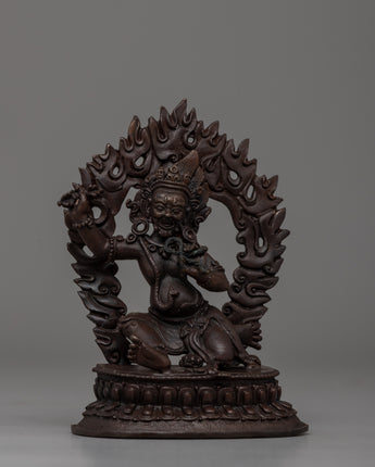 Handcrafted Oxidized Copper Vajrapani Statue