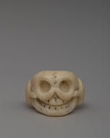 Hand-Carved Skull Buffalo Bone Ring