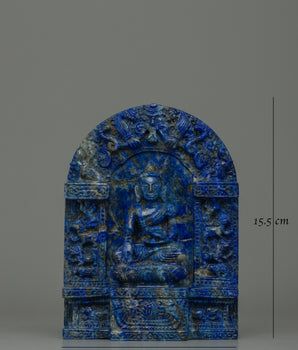Lapis Lazuli Buddha Shakyamuni Statue | Exquisite Detail and Original Gemstone