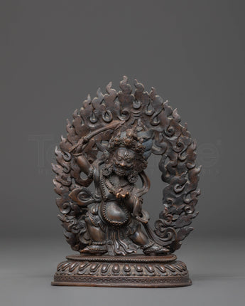 Handcrafted Black Manjushri Statue of Power and Wisdom