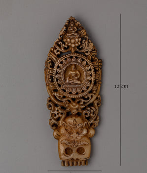 Tibetan Buddha Wall Hanging | Ethically Made Hand-Carved Buffalo Bone Buddha Art