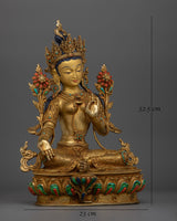 Tibetan Green Tara Sculpture