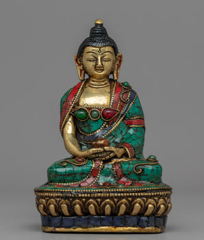 Brass Amitabha Buddha Statue | Lustrous Brass for Sacred Spaces