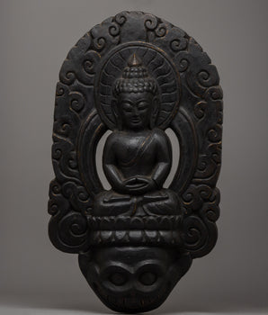 Wooden Amitabha Buddha Statue