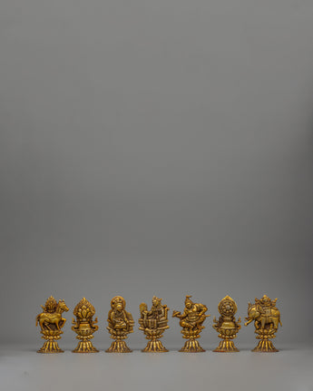 Gold & Silver-Plated King and Queen Set Statues