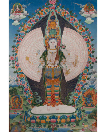 Avalokiteshvara 1000 Arms Form Depicted In High-Quality Giclee Print