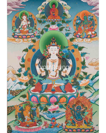 Avalokitesvara Chengrezig Thangka