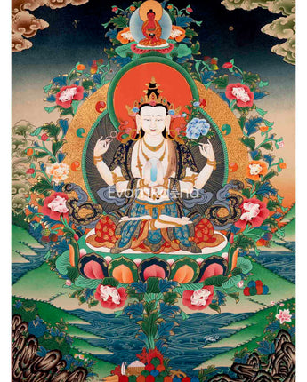 Avalokitesvara Chengrezig Thangka
