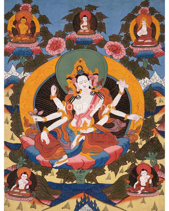 Hand-Painted Basundhara Devi Thangka