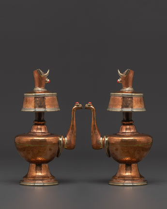 Copper Bumpa Set with Bird-Form Spouts