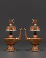 Copper Bumpa Set with Bird-Form Spouts