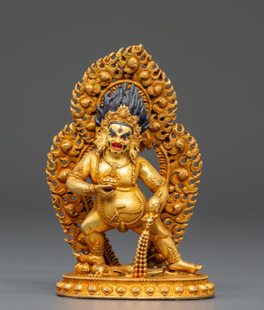 Wealth Guardian Black Dzambhala Statue | Himalayan Handcrafted Artwork