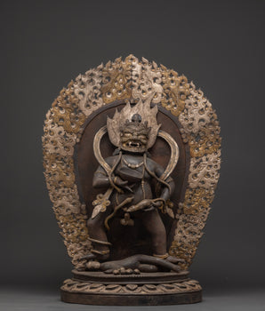 Handcrafted Iron Black Dzambhala Statue