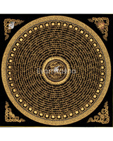 Black Gold Mantra Mandala Thangka