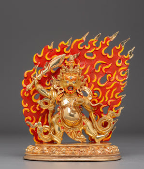 Wrathful Black Manjushri Statue | Tibetan Buddhist Deity of Wisdom