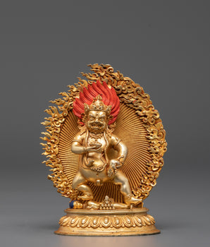 Spiritual Wealth Guardian Black Dzambhala | Handcrafted Tibetan Sculpture