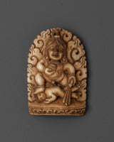 Hand-Carved Bone White Dzambhala Sculpture