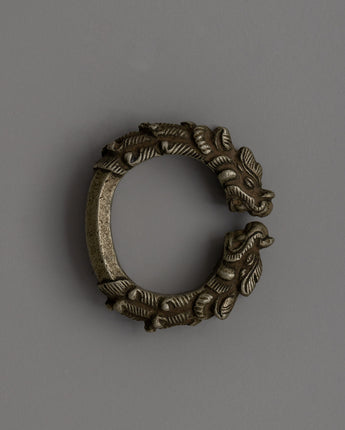 White Metal Dragon Head Bracelet