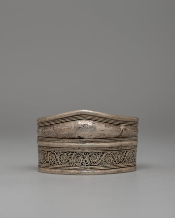 White Metal Filigree Bracelet