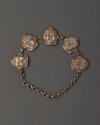 Silver Buddha charm bracelet