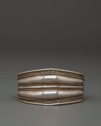 Sterling Silver Tibetan Cuff Bracelet