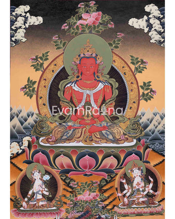 Buddha Amitayus Painted Thangka