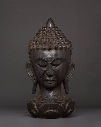 Wooden Buddha Head Decor