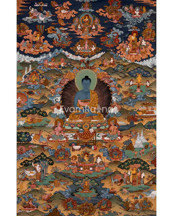 Original Hand-Painted Buddha Life Story Thangka