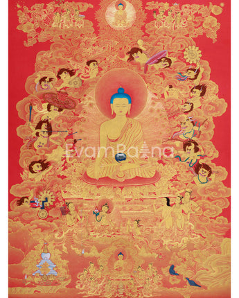 Buddhist Demon "Maras" and Shakyamuni Buddha Thangka