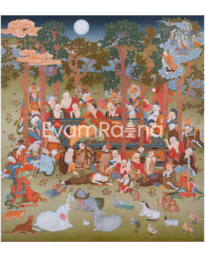 Buddha's Mahaparanirvana Thangka