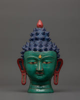 Large Brass Buddha Head Statue