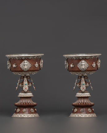 Religious offering butter lamp set