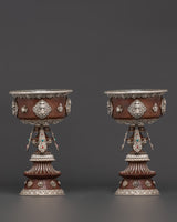Religious offering butter lamp set