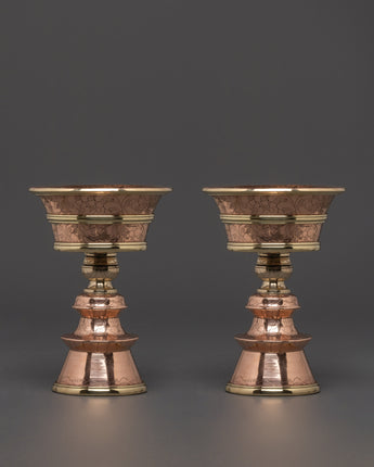 Brass Border Butter Lamp