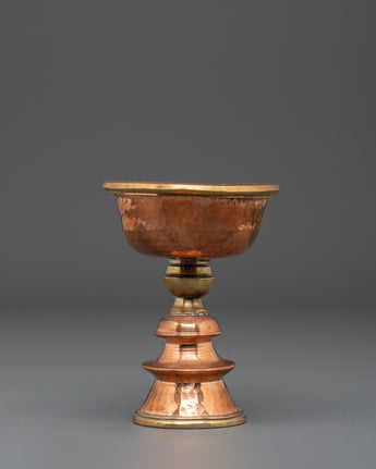 Traditional Buddhist Copper Butter Lamp