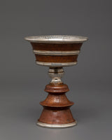 Silver-Plated Tibetan Butter Lamp