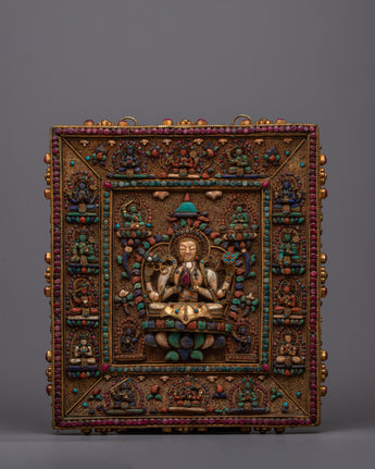 Chenresig with Other Deities Wall Hanging Decor