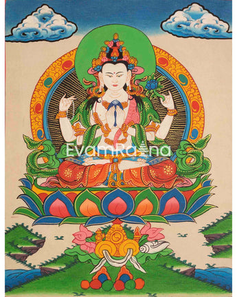 Avalokitesvara Chengrezig Thangka: