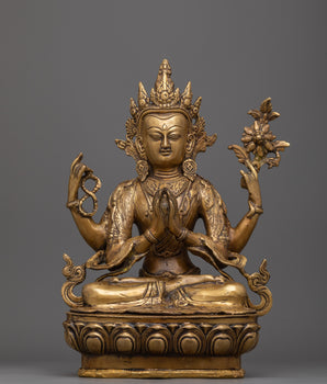 Brass Chenresig Statue