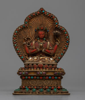 Coral Stone Chenresig Statue