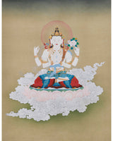 Original Hand-Painted Four-Armed Avalokiteshvara