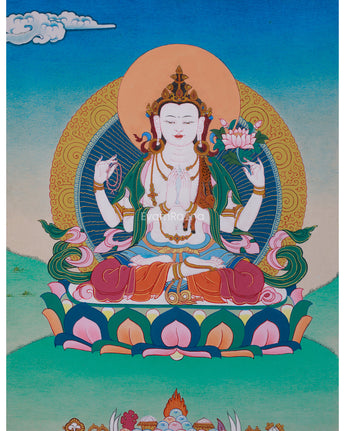 Tibetan Bodhisattva Chenrezig Thangka